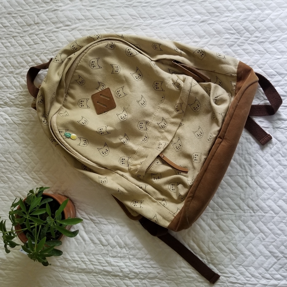 💐Cat Canvas Backpack